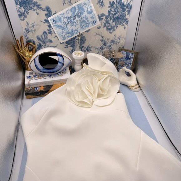 🆕 ACLER 🧿 NWOT Turflea One Shoulder Mini Dress, Ivory - Sz AU 14 US 10 - Picture 2 of 16